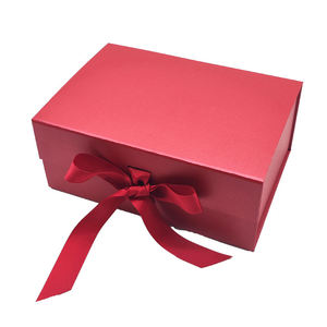 OEM ODM Custom Matte Glossy Magnetic Flip Top Gift Box Rigid <b>Cardboard</b> Packaging with Ribbon for Gifts - Product Image 3