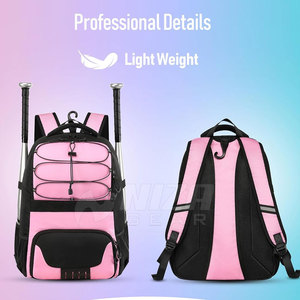 Sac à dos de baseball pour rangement de 4 battes, hauteur 20,5 pouces, en nylon durable et écologique, sac de sport décontracté unisexe en polyester - Product Image 2