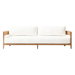 Modern Two-Seater Teak <b>Outdoor</b> <b>Sofa</b> Durable and Waterproof Contemporary Style Patio <b>Sofa</b> Minimalist Garden Lounge Furniture - Product Image 1