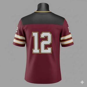 Camisetas de Fútbol Americano Unisex Personalizadas por Sublimación, Transpirables, Cómodas, de Secado Rápido, 100% Poliéster, Manga Corta, Alta Calidad - Product Image 2
