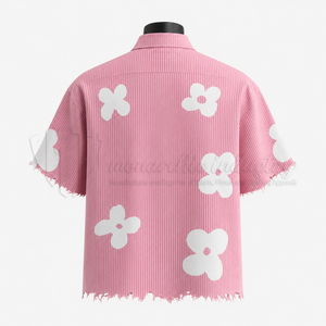 Camisa Casual Rosa Oversize Personalizada para Hombre, 100% Algodón Orgánico Ecológico, OEM ODM, Ropa de Marca Privada - Product Image 2