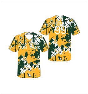 Maillot de baseball personnalisé sublimé pour hommes, col en V, manches courtes, imprimé camouflage, respirant, séchage rapide, vêtements de sport, uniformes d'équipe - Product Image 1