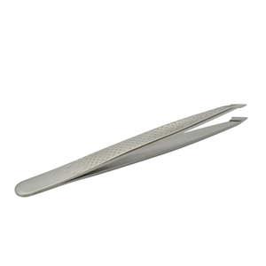 Pince à épiler professionnelle de haute qualité, mini, personnalisée, à marque privée, inclinée, en acier inoxydable, réutilisable, pour cils et sourcils - Product Image 3