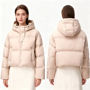 Chaqueta Acolchada Reversible para Mujer, Cómoda, para Invierno y Verano, con Capucha, para Actividades al Aire Libre, Talla Grande, Impermeable, con Cierre, de Algodón, para Senderismo - Product Image 1