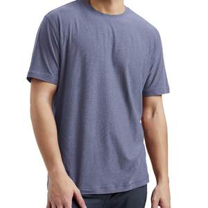 Camiseta Personalizada para Hombre, Cuello Redondo, Manga Corta, Algodón Azul Grisáceo, Informal, Ligera, Transpirable, Estilo Veraniego - Product Image 6