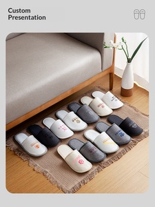 Pantuflas Desechables de Lujo para Hotel, Suela de EVA Blanca, Punta Cerrada, Pantuflas de <span class=keywords><strong>Spa</strong></span> con Logotipo Personalizado, Artículos de Viaje Ecológicos - Product Image 3
