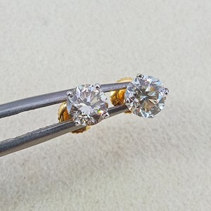 Round Cut Natural Diamond Ladies Solitaire <b>Stud</b> Earrings Womens 1.02Ct Trendy Wedding Jewelry Rhodium Plated 925 Sterling <b>Silver</b> - Product Image 3