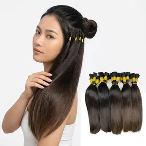 Extensiones de Cabello Humano Virgen Liso y Largo, Color Negro Natural, Doble Trama, Cabello Remy Vietnamita, Estilo 1 - Product Image 4