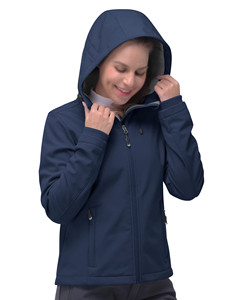 Veste softshell à capuche pour femme de haute qualité avec cordon de serrage à l'ourlet, tissu doux au toucher, vêtements de sport d'extérieur, veste softshell pour femme - Product Image 2