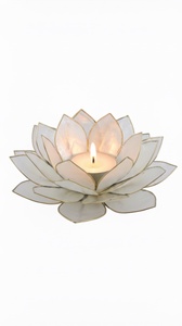 Handmade Eco-Friendly Non-Scented Natural Capiz Lotus Votive Holder Unique Wedding Souvenir Party Favor <b>Gift</b> Novelty <b>Candles</b> - Product Image 5