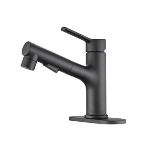 Rubinetto Moderno Monocomando per Lavabo Bagno con Doccetta Estraibile e Tappo Scarico a Scomparsa, Rubinetto Monocomando Moderno per Lavabo da Appoggio - Product Image 2