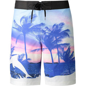 Shorts de bain décontractés pour hommes, taille élastique, 100 % polyester avec filet, caleçons de plage en nylon, shorts de course à cordon de serrage - Product Image 1