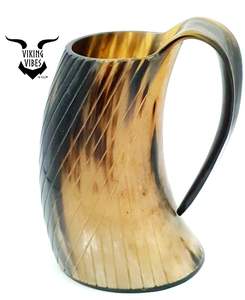 Taza de Cuerno de Búfalo de Diseño Admirable, Taza de Cuerno de Alta Calidad, Regalo de Navidad, Vasos de Cuerno Vikingos, Jarras - Product Image 4