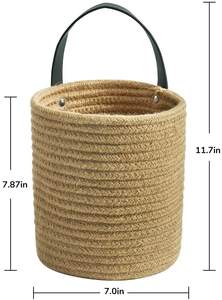 Woven Fern Hanging Basket Planter Natural Jute Woven <b>Flower</b> Pot for Indoor Outdoor Decor - Product Image 3