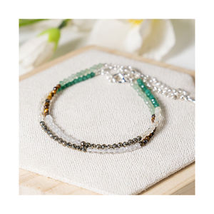 Diseño elegante y clásico, pulsera de tobillo espiritual de cristal Dhan Yog con cuentas facetadas multicolor, de fabricante indio. - Product Image 1