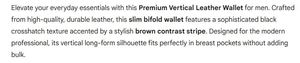 Portefeuille long exécutif en cuir noir élégant, ultra-mince, minimaliste, à double pli, avec protection pour chéquier, pochette premium pour espèces et cartes, utilisation quotidienne - Product Image 6