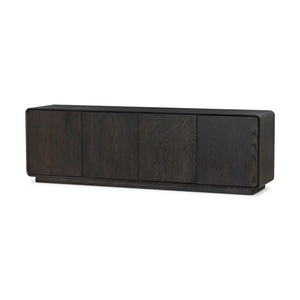 Mueble de TV Moderno Minimalista de Madera Maciza con 4 Puertas de Almacenamiento, Mueble de Salón para Televisores de 65 Pulgadas o Más - Product Image 1