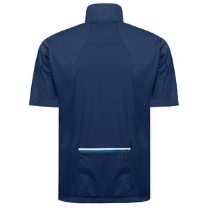 Chaqueta casual de verano para hombre, de manga corta, con media cremallera, cuello tipo jersey, tejido de malla elástica y logo frontal. - Product Image 2