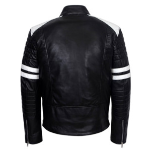 Chaqueta de Cuero Genuino de Cordero para Hombre, Estilo Café Racer, Casual, de Moda, para Motocicleta, Fabricación al por Mayor OEM ODM - Product Image 3