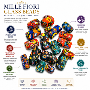 Conifer Handcrafted Millefiori Glass Beads Assorted <b>Floral</b> Pattern Lampwork Beads <b>Box</b> for Jewelry Making Crafts Necklace - Product Image 6