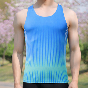 Men Ultra-Light Breathable Tank <b>Top</b> Workout Tank <b>Top</b> Customized <b>Thermal</b> Sublimation Running Vest - Product Image 2
