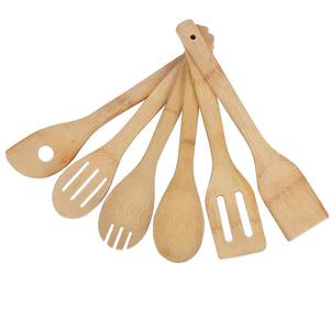Juego de cucharas de madera maciza para cocinar con espátula, cuchara para servir y cuchara volteadora para uso en la cocina - Product Image 2
