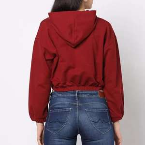 Sudadera Corta Informal a la Moda, Sudadera Corta de Manga Larga con Ajuste Cómodo, Estilo Urbano, Sudadera Transpirable para Mujer - Product Image 2