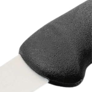 Couteaux de cuisine noirs à poignée ergonomique avec lame argentée lisse, manche profilé et extrémité arrondie pour la découpe des aliments - Product Image 2