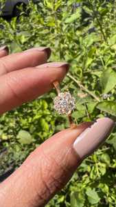 Floral Cluster Lab Grown Diamond Stackable Rings Minimalist Dainty Luxury Everyday Wear Engagement Bands Custom 14K Solid Gold - Product Image 2