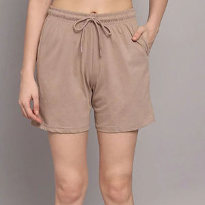 OEM/ODM 100% Cotton Women's 2-Piece Solid Fleece T-Shirt & Biker Shorts <b>Set</b> with Custom 3D Screen Printed Logo Short <b>Set</b> - Product Image 5