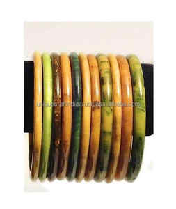 Brazaletes de resina con efecto de mármol llamativo a la moda para mujer, impresionante Color azul cielo naranja, joyería artesanal única, conjunto al por mayor - Product Image 6