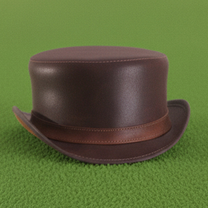 Créez votre propre chapeau haut-de-forme en cuir marron fait main, unisexe, style steampunk, avec conchos argentés. - Product Image 1