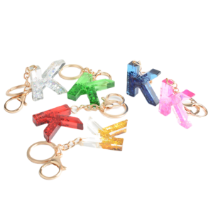 Porte-clés personnalisé en résine acrylique transparente de haute qualité, design traditionnel artisanal, porte-monnaie à 26 lettres, cadeaux - Product Image 5