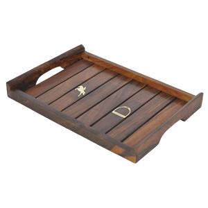 Plateau de petit-déjeuner en bois écologique de qualité alimentaire avec poignées, pour usage commercial, fournitures de restaurant - Product Image 4