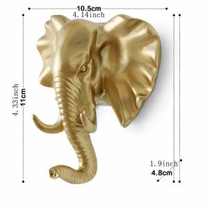 Crochet mural en forme de tête d'animal fini or de luxe, parfait pour la chambre d'enfant, décoration artistique et organisateur fonctionnel, provenant d'Inde - Product Image 3