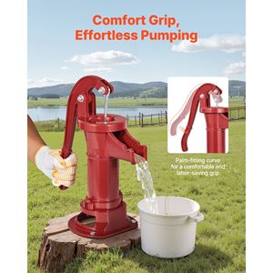 Pompa d'Acqua Manuale Antica in Ghisa, Sollevamento Massimo 25 Piedi, Connessione NPT 1 1/4, Facile Installazione - Product Image 3