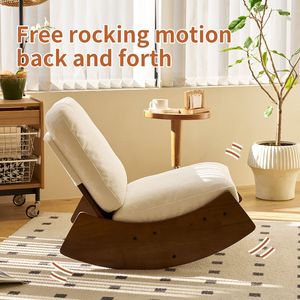 Fauteuil à bascule confortable de haute qualité avec structure en bois massif et revêtement décoratif pour plusieurs ambiances, idéal pour le salon - Product Image 2