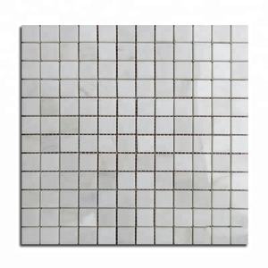 Square Milky White Marble <b>Mosaic</b> Tile Polished Surface Water Resistant Eco-Friendly 8mm Thick Modern Interior Wall Use - Product Image 1