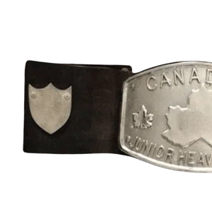 Ceinture de championnat canadien junior poids lourd en plaque d'argent avec motif feuille d'érable, sangle noire, ceinture de lutte de collection - Product Image 3