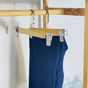 Cintres à pince en bois réglables de haute qualité Cintre en bois quantité minimale de commande bas avec clips pour pantalons et robes du Vietnam - Product Image 6
