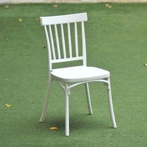 TM15 Stackable Heavy Duty Metal Chair Slatted Back Cushion Eco-Friendly Modern Design Waterproof Injection Chair Restaurant - Product Image 4