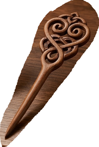 Épingle à cheveux en bois sculptée à la main, style vintage, accessoire décoratif pour cheveux, pour femmes et filles, artisanat de haute qualité, idéal pour les fêtes - Product Image 2