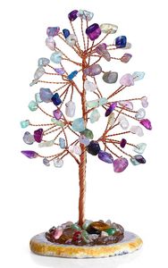 Premium <b>Crystal</b> Gemstone <b>Tree</b> with Agate Slice Base Multi Stone Feng Shui <b>Tree</b> Wholesale <b>Crystal</b> <b>Trees</b> Buy From Aameena Agate - Product Image 4