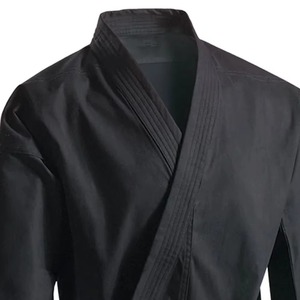 Uniforme de karaté unisexe pour adultes, 100% coton noir, respirant, vêtements d'arts martiaux, ensemble pantalon et haut coupe classique, disponible à la vente - Product Image 3