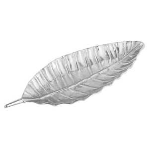 Plateau de service pour fruits secs écologiques de qualité supérieure, en forme de feuille de plante, en métal poli, design moderne, durable, pour la décoration de table de fête - Product Image 2