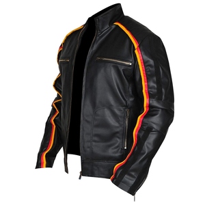 Chaqueta de Cuero Clásica de Cordero, a la Moda, Impermeable, Último Estilo, Chaquetas de Cuero para Hombre, Diseño de Manga Regular, Cuello Alto - Product Image 3