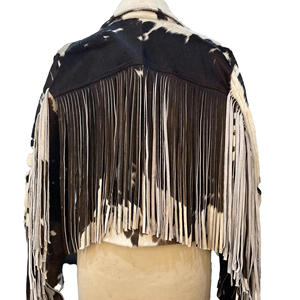 Women's Genuine <b>Cow</b> hair on Leather Moto Jacket Animal Print Zipper Closure Full Sleeve Short Length Stand Collar Autumn Style - Product Image 2