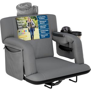 Premium <b>Reclining</b> Bleacher <b>Chair</b> with Back Support for Stadium Seating - Product Image 1