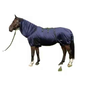 Couverture imperméable pour cheval rose en tissu Oxford 600D avec grande rabat de queue et double fermeture poitrine pour usage extérieur - Product Image 3