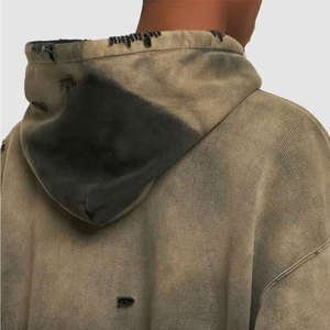 Nouveau design – Sweat à capuche vintage délavé pour homme, coupe oversize, style streetwear, vente en gros pour fournisseurs - Product Image 4